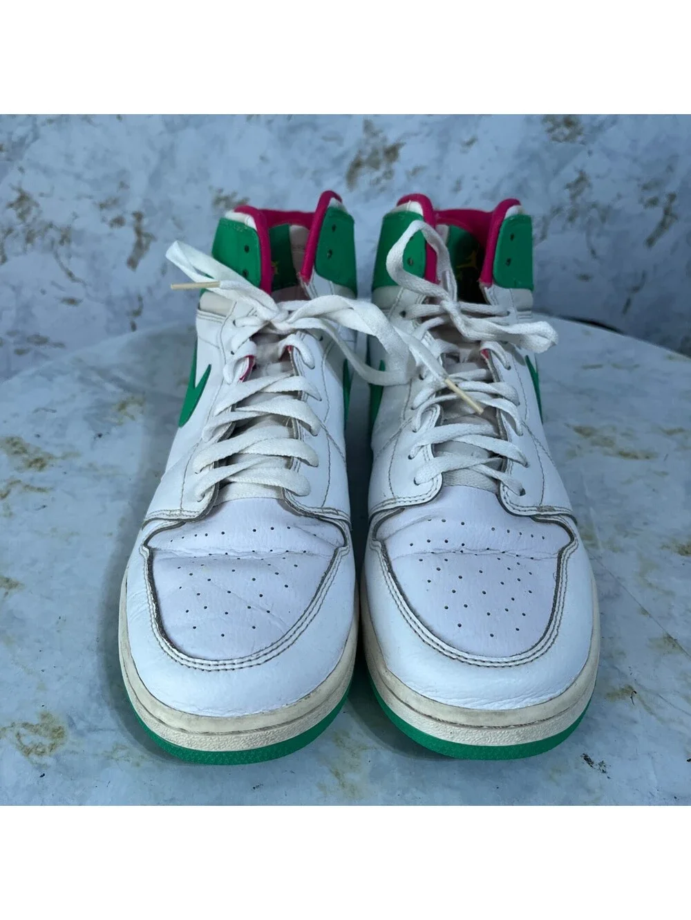 Jordan 1 High Easter Men's Size 9 Shoes White Green Athletic Trainer Sneakers